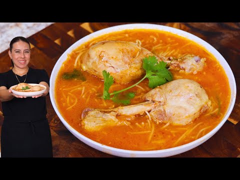 Sopa de Fideo con Pollo Casera, Economica, Rápida y Deliciosa