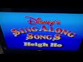 Opening Closing To Disney Sing Along Songs Heigh Ho 87 VHS