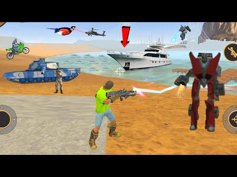 Vegas Crime Simulator (Vegas Hero Fight Car Robot) Hero Captured Army Base - Android Gameplay HD