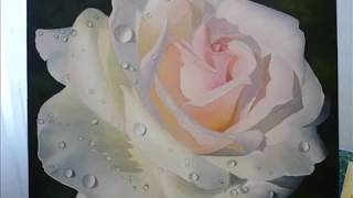 Рождение розы. Живопись маслом, гиперреализм/oil painting. По МК Надежды Ильиной