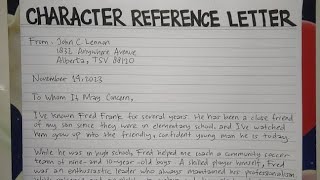How To Write A Character Reference Letter Step by Step Guide | Writing Practices