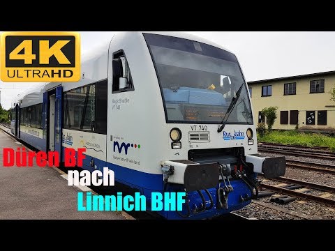【4K】 Führerstandsmitfahrt  Düren ZOB  nach  Linnich BHF mit Rurtalbahn über Huchem-Stammeln,Julich,