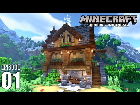Great First Home!!!  - Minecraft 1.18 Indonesian Survival (Ep.1)
