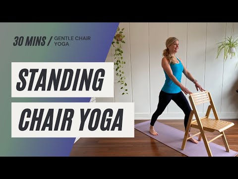 Chair Yoga | 30 min | Standing Flow using Chair | Cara Kircher