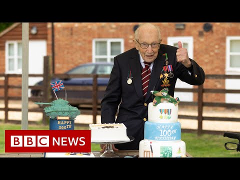 トム船長、100歳の誕生日を祝う - BBC ニュース (Captain Tom celebrates 100th birthday - BBC News)