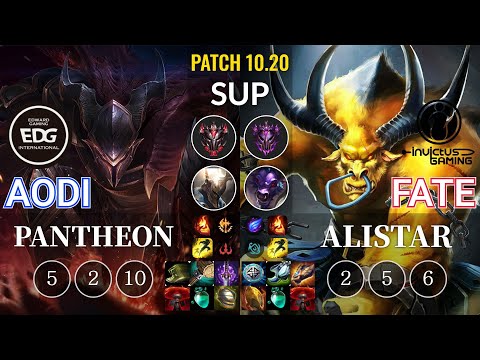 EDG Aodi Pantheon vs IG Fate Alistar Sup - KR Patch 10.20