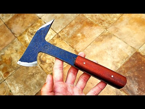 FORJANDO UM MINI TOMAHAWK DE ARREMESSO DE FEIXE DE MOLA - Cutelaria com sucata