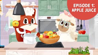 Cooking with Fox and Sheep - Apple juice 🧃🍎 Cooking show for children with a simple recipe to follow