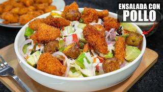 El Secreto Para Hacer Una Buena Ensalada Saludable Con Pollo, Receta Facil Y Rico | Abelca