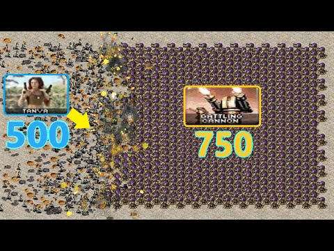 500 Tanya vs 750 Gattling Cannons - Same Cost - Red Alert 2