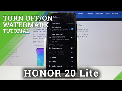 Honor 20 Lite - How to Turn On / Off Camera Watermark