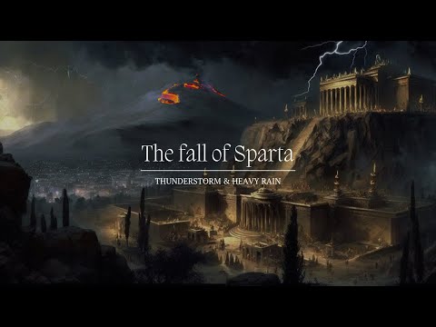 The Fall of Sparta - Heavy Rain Sounds & Thunderstorms | ASMR (No Music)