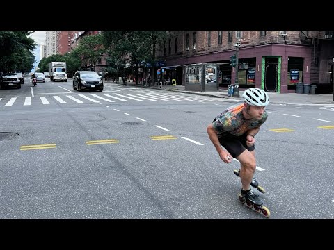 Street Skater roasted by Speed Skater | NYC on Rollerblades