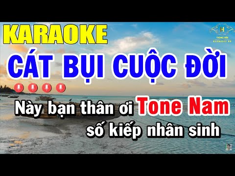Cát Bụi Cuộc Đời Karaoke Tone Nam Nhạc Sống | Trọng Hiếu