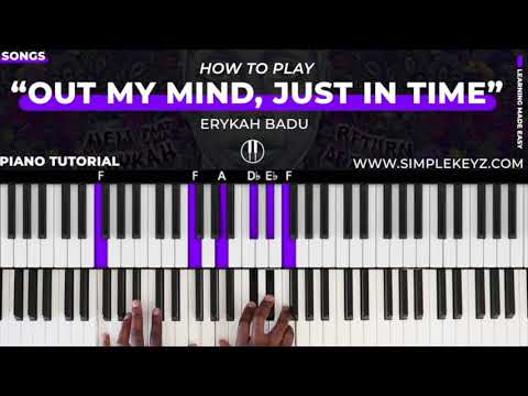 How To Play "OUT MY MIND, JUST IN TIME" By Erykah Badu | Piano Tutorial (R&B Soul Jazz)