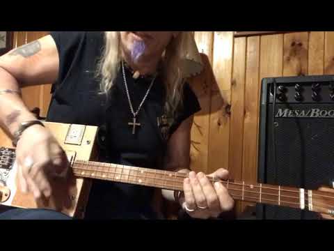 Roadhouse Blues easy beginner Doors lesson for 3 string Cigar Box Guitars