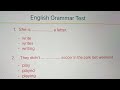 English Grammar Test Working With Verbs