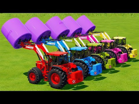 HARVEST, LOAD & MAKE LAVENDER BALES WITH JOHN DERRE HARVESTERS - Farming Simulator 22