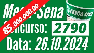 Mega-Sena de 26/10, Resultado MEGA-SENA, Mega Sena de hoje,