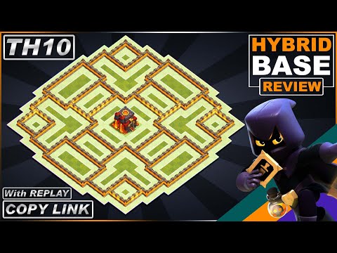 BEST TH10 Base with REPLAY 2021!! Town Hall 10 HYBRID/TROPHY Base COPY LINK - Clash of Clans