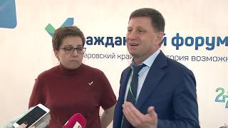 Пресс-подход губернатора Сергея Фургала и Анны Федермес...