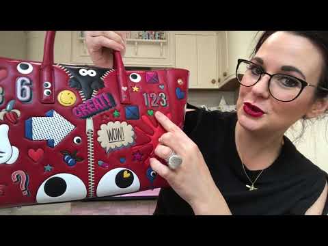 Revelar minha bolsa safada, tratar anya hindmarch, coleção de adesivos, sacola ebury