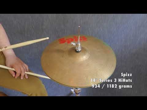 SOLD OUT Spizz  by Spizzichino 14 Inch Series 3 Hi Hat Cymbals 934/1182 grams DEMO VIDEO