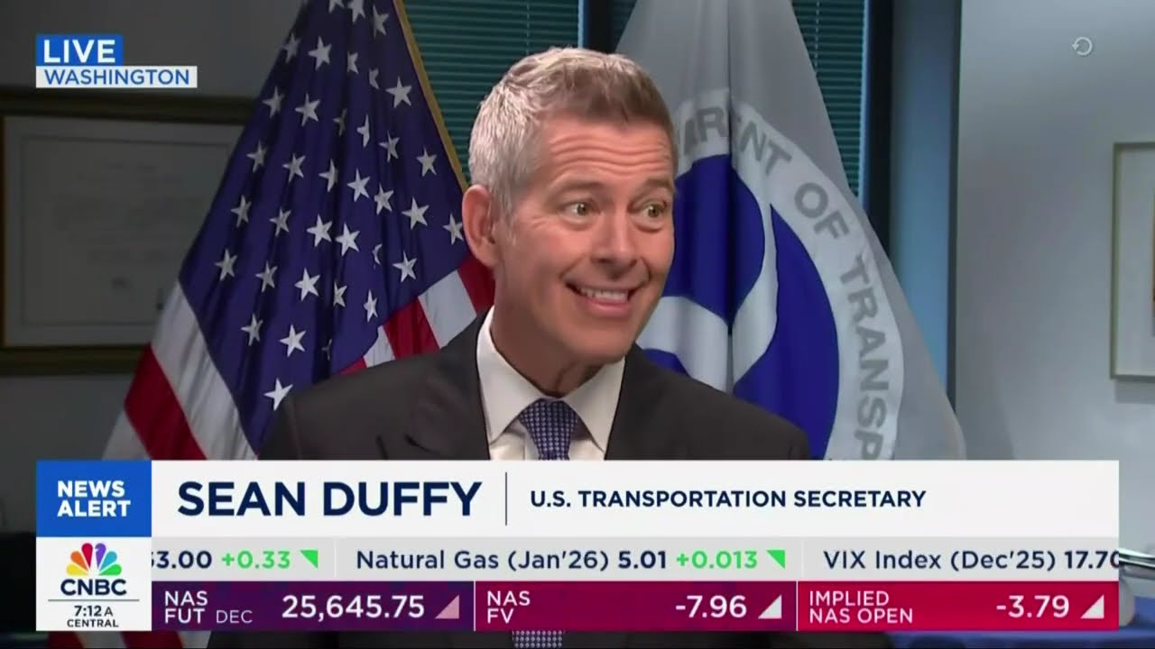 U.S. Transportation Secretary Duffy on CNBC's Squawk Box on December 4, 2025