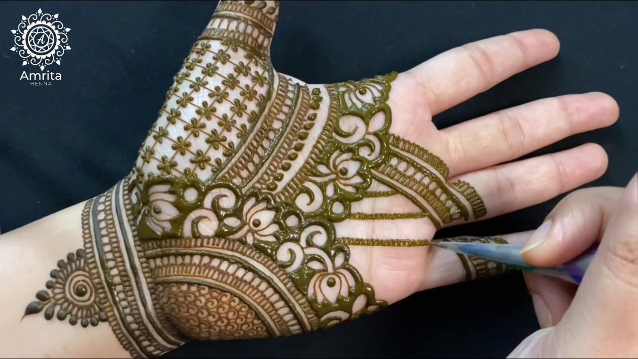 traditional rajasthani mehndi design bridal by amrita henna