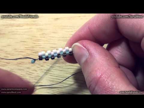 BeadsFriends: Peyote Stitch Tutorial - How to start a flat odd count peyote stitch beadwork