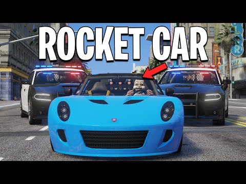 Running From Cops with Rocket Car in GTA 5 RP