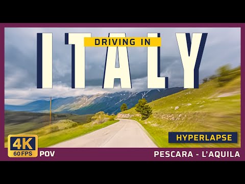 Italy Hyperlapse Drive 4K | Pescara to L'Aquila in Minutes | Scenic Abruzzo Time-lapse