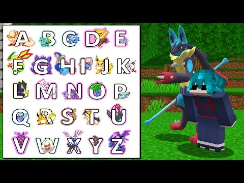 ALFABETO POKÉMON DECIDE MEU TIME NO MINECRAFT PIXELMON