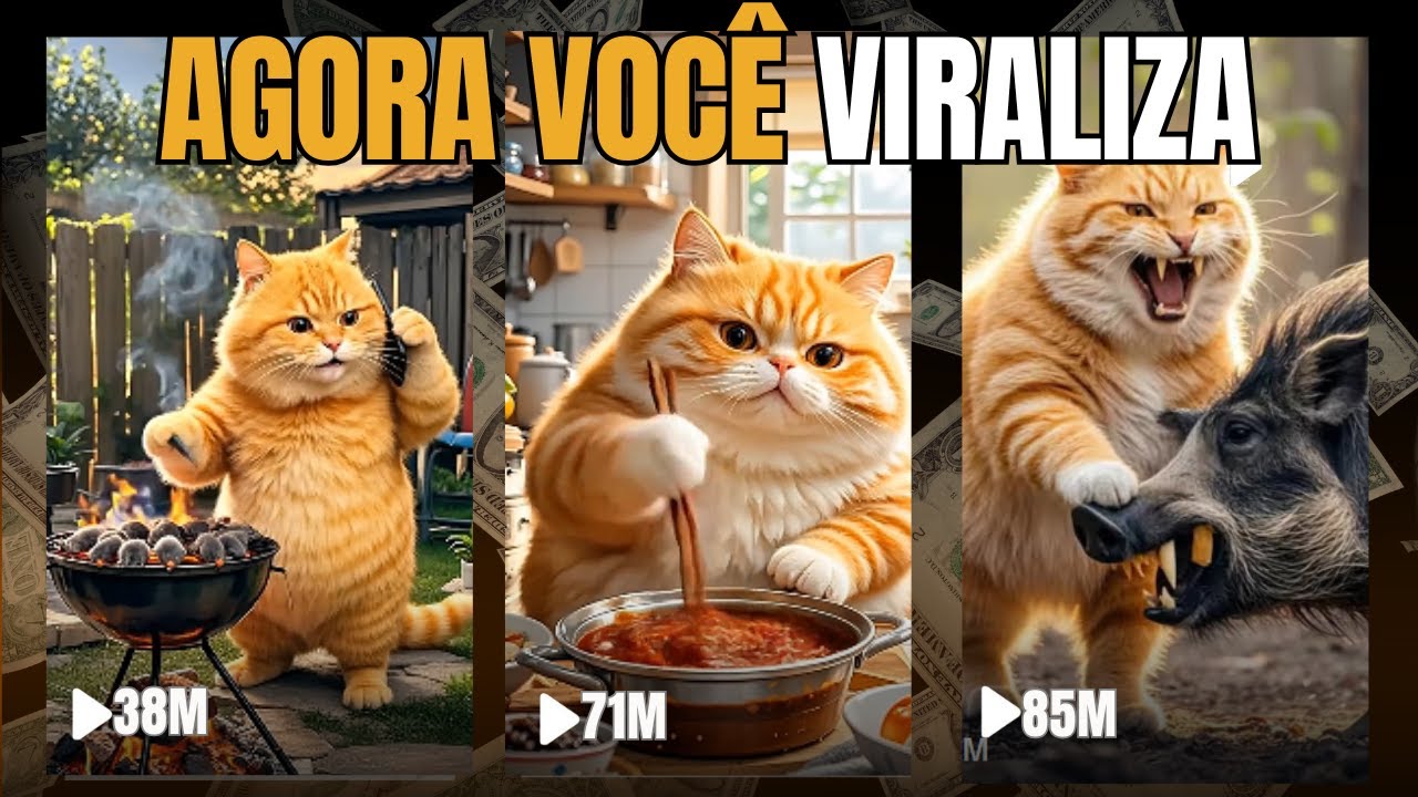 Como Ganhar MILHÕES de Visualizações com Vídeos de Gatos na IA!