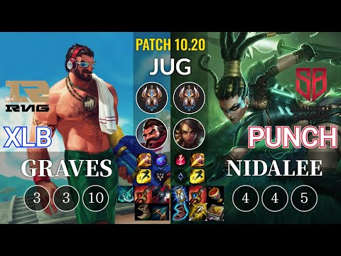 RNG XLB Graves vs SB Punch Nidalee Jungle - KR Patch 10.20