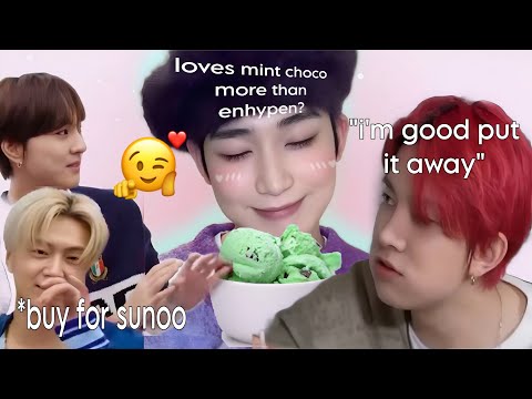 sunoo's obsession for mint choco that even enhypen can't stop him☺️