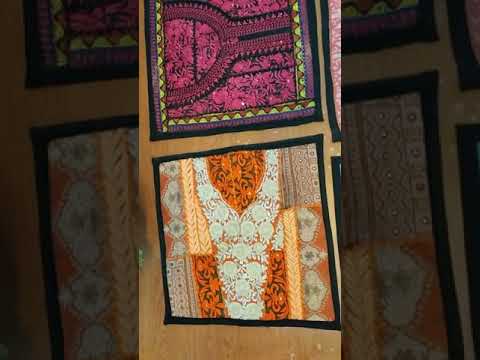 Cotton multicolor handmade rajasthani work cushion cover, si...