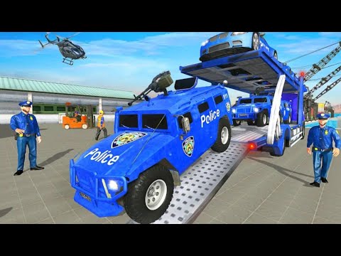 US Police Limousine Transporter Truck || Helicopter Multi Level Car Driver || Android GamePlay