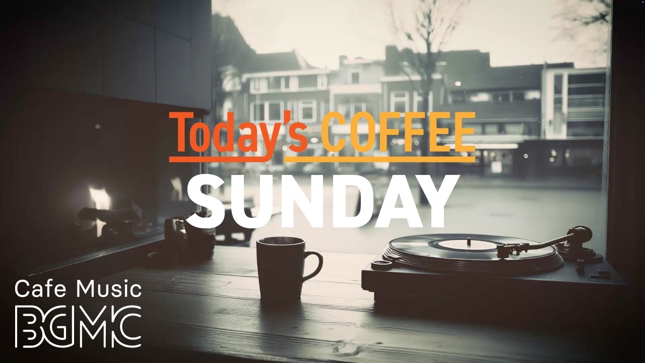 SUNDAY COFFEE: 4K Vinyl Window Cafe Music ☕️ Peaceful Smooth Jazz with Fireplace Glow