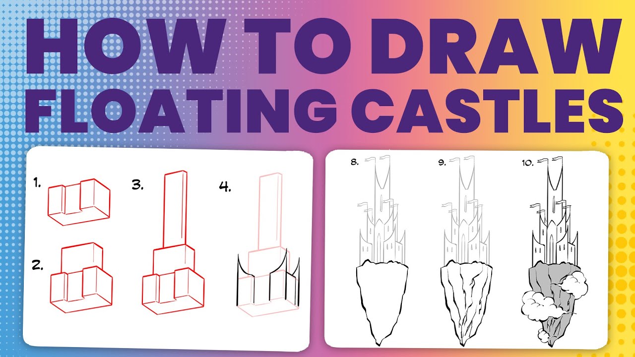 How to draw floating castles