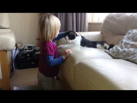 Niamh singing to Jasper the cat.
