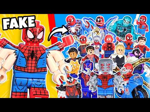 Unboxing 100 FAKE LEGO Spider Man Minifigures!