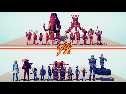 MEGA TRIBAL TEAM vs MEGA ANCIENT TEAM - Totally Accurate Battle Simulator | TABS