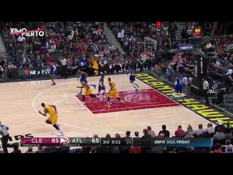 LeBron James Makes Two Threes in a Row Cavaliers vs Hawks March 3 2017