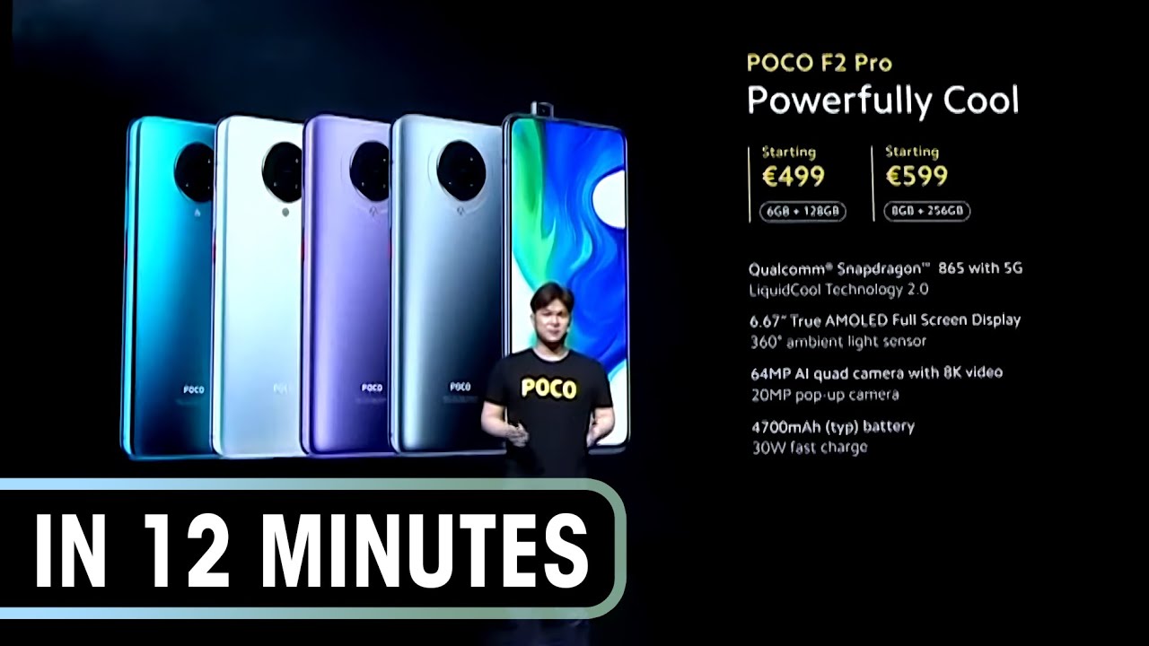 POCO F2 Pro launch event in 12 minutes
