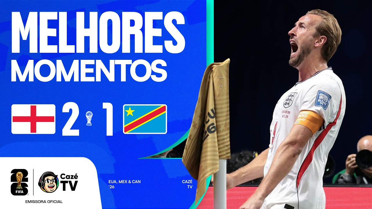 MELHORES MOMENTOS: INGLATERRA 2 X 1 RD CONGO | COPA DO MUNDO FIFA™ 2026 | 16 AVOS DE FINAL