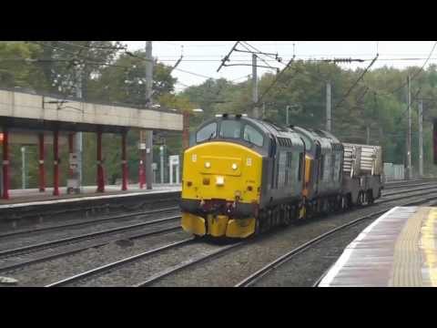 Class 37 action on the flasks, 19th October 2013