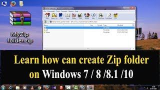 How to Create Zip Folder in Windows 7/8/10