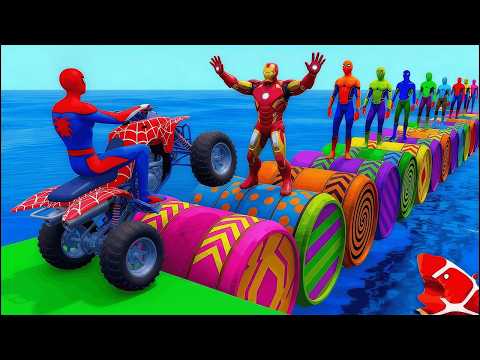 الرجل العنكبوت انقاذ باتمان Spider-Man Rescue batman vs iron man vs venom funny Game GTA 5 superhero