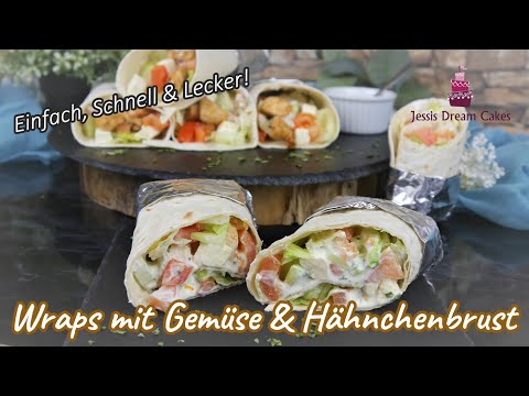 Delicious wraps with vegetables and chicken breast / Quick, tasty and healthy!
